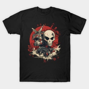 Comic-Style: AI Cyborg Robot Skull and the Apocalypse - Japan T-Shirt